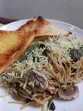 Spaghetti Oglio Olio with Mushroom and Basil