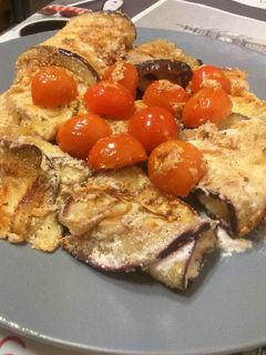 Una foto de Rollitos de berenjena rellenas de requesón
