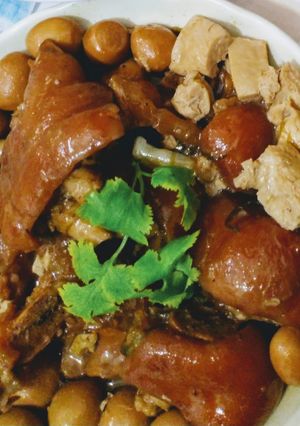 滷豬腳鳥蛋凍豆腐 的食譜成品照片