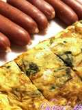 Quick Leftover Spinach and Corn Omelet for Bento