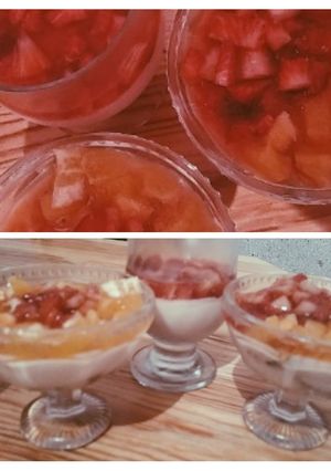 صورة لوصفة تحلية بالفراولة و البرتقال 😋
