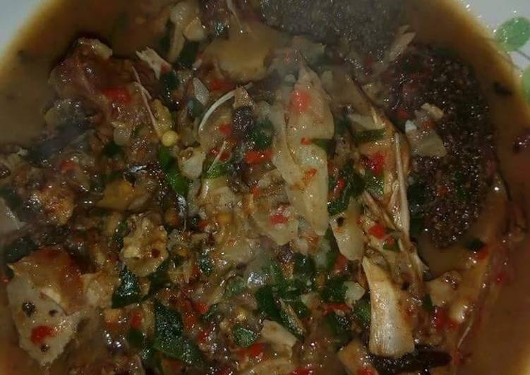 Simple Way to Prepare Speedy Goat meat and stockfish peppersoup