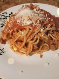 Una foto de Spaghetti a la bolognesa