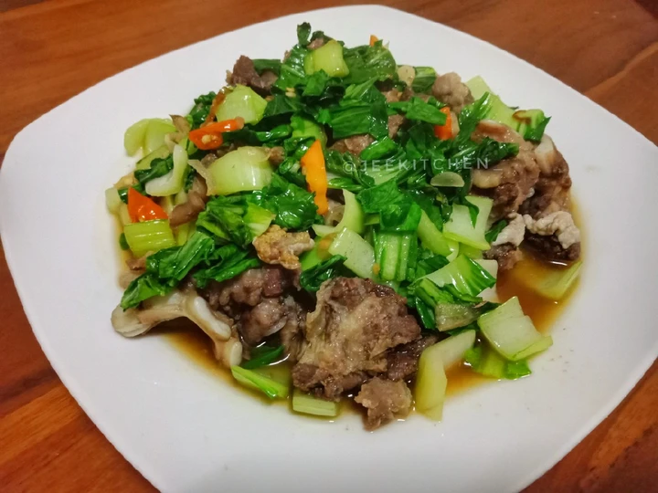Langkah Gampang Menyiapkan Resep Pok Choy Tumis Daging Sapi Anti Ribet, Mantap Sekali