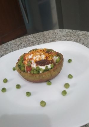 A picture of Palak Katori Matar Chaat.