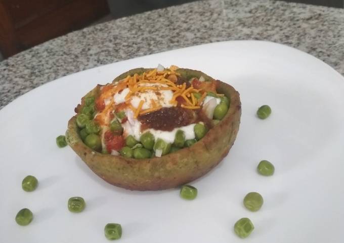Palak Katori Matar Chaat Recipe