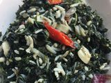Tumis daun singkong teri