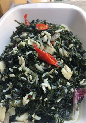 Foto resep Tumis daun singkong teri
