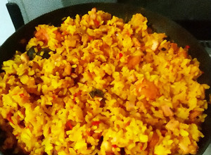 Una foto de Arroz mix de mariscos