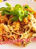 Pasta tricolor gratinada