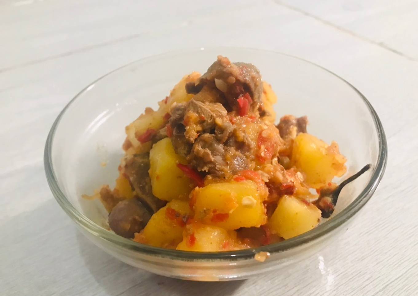 Sambel Goreng Kentang Ati Ampela (No Minyak, for diet)