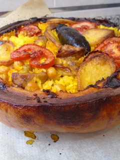 Una foto de Arroz al horno en calabaza