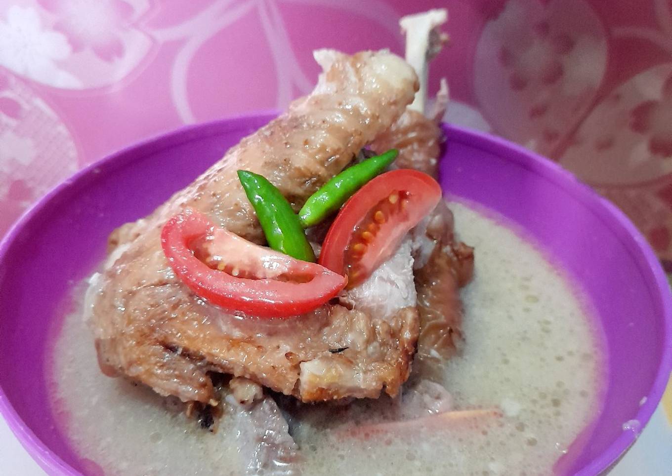 Opor Ayam Kuah Putih (Ayam Kampung Bakar)