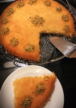 صورة لوصفة كنافة خشنة بالقشطة