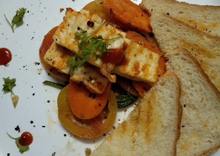 Recipe of Homemade Grilled vegetables with spinach and Toast