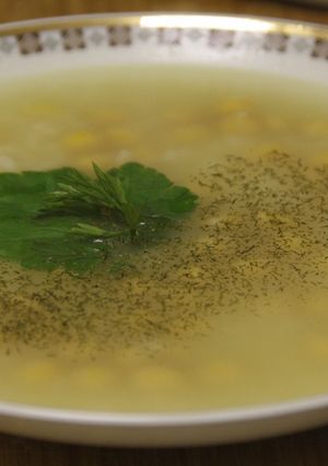Foto principal de Sopa vegetal de arroz con garbanzos. (Vegano)