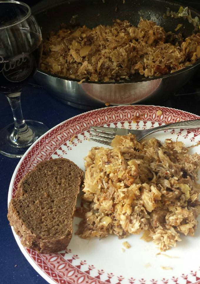 Una foto de Cocido frito (ropa vieja)