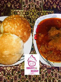 A picture of Masa and vegetable soup (miyan taushe) by Baker_delight_kn.