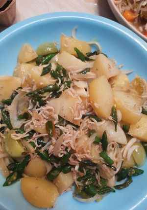Foto resep Tumis Kentang & Teri Medan Cabe Ijo