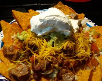 Without Fail Making Recipe Nachos with leftover eye of round chili Very Delicious