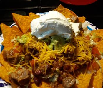 Easy Making Recipe Nachos with leftover eye of round chili Practical Delicious