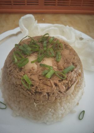 Foto resep Nasi tim ayam simple
