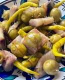 Gildas de sardina ahumada con caramelo de jengibre