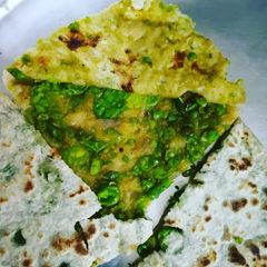 A picture of Mattar / green peas paratha.