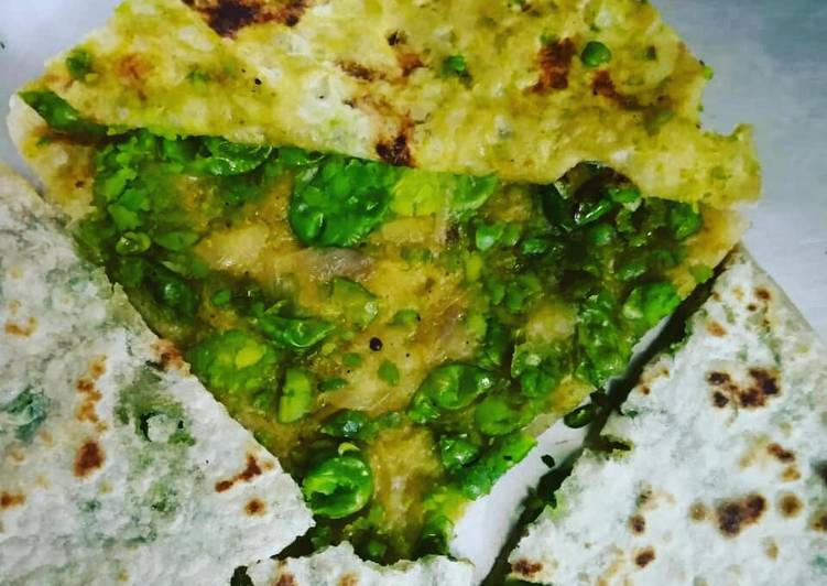 Recipe of Any-night-of-the-week Mattar / green peas paratha