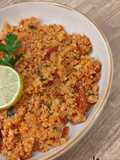 Riz de chou-fleur aux tomates, cumin et citron vert