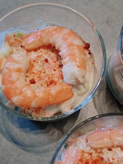 Une photo de Verrines apéritives fraîcheur aux crevettes