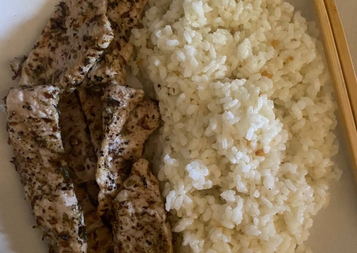 Lomo con arroz