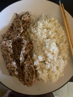 Una foto de Lomo con arroz