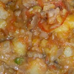 Stewed beef with potatoes A picture of Stewed beef with potatoes.