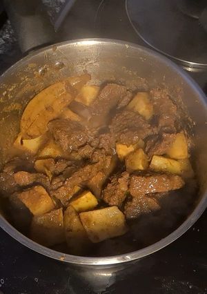 A picture of Semur Beef and Potatoes (Indonesian-style Stew).