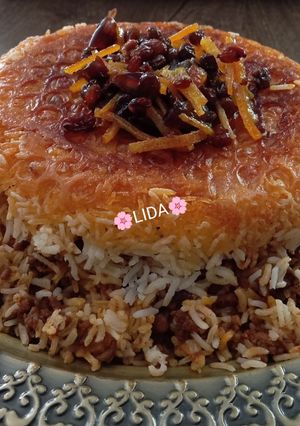 عکسی از دستور عدس پلو با گوشت چرخ کرده