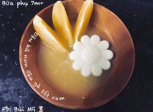 Hình của món Đậu hũ non đậu gà sốt cam.