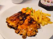 Gambar chicken steak with bbq sauce