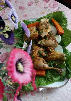 عکسی از دستور مرغ با سس روغن زیتون
