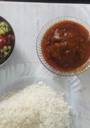 عکسی از دستور چلوگوشت نرگس پز