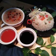 A picture of Chicken corn soup.