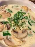 Crema de apio con champiñones