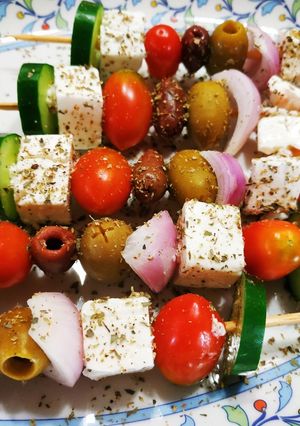 Φωτογραφία της συνταγής Ελληνική σαλάτα σε σουβλάκια