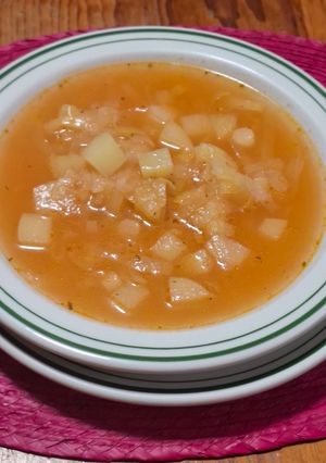 Una foto de Sopa de poro y papa