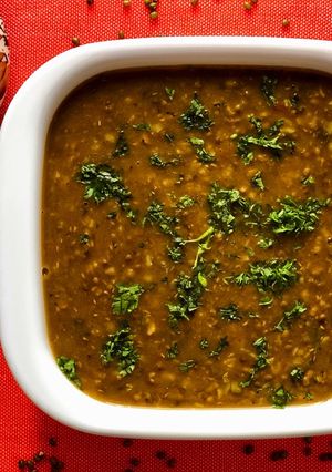 A picture of Zero oil whole green moong dal.