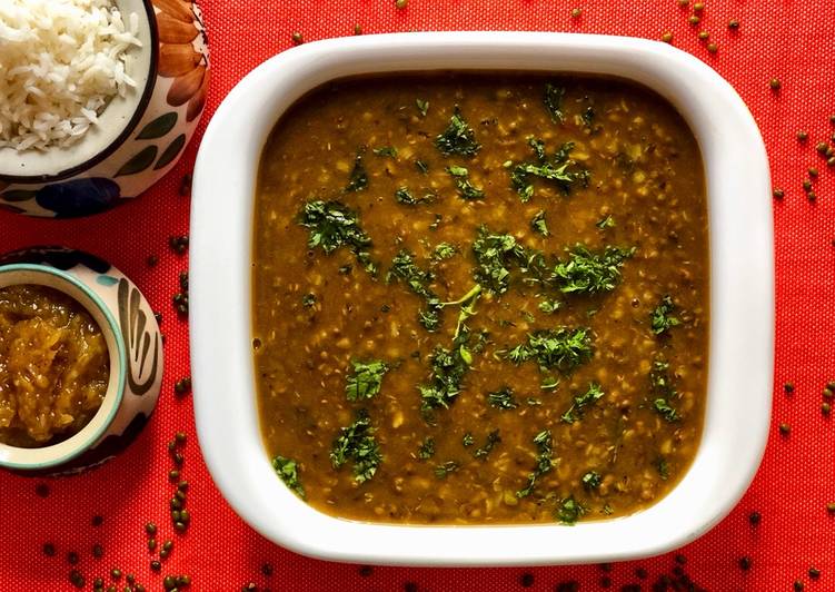 Steps to Make Quick Zero oil whole green moong dal