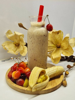 عکسی از دستور اسموتی موز🍌 وگیلاس🍒