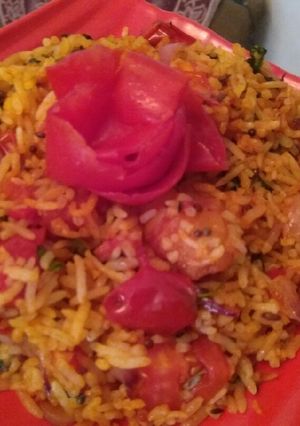 A picture of Tomato Biryani.