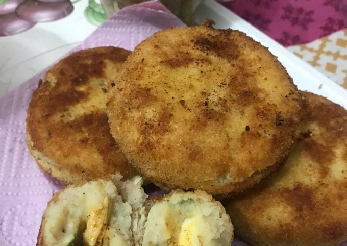 Chicken cheese potato cutlets