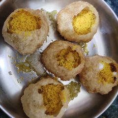 A picture of Homemade panipuri.
